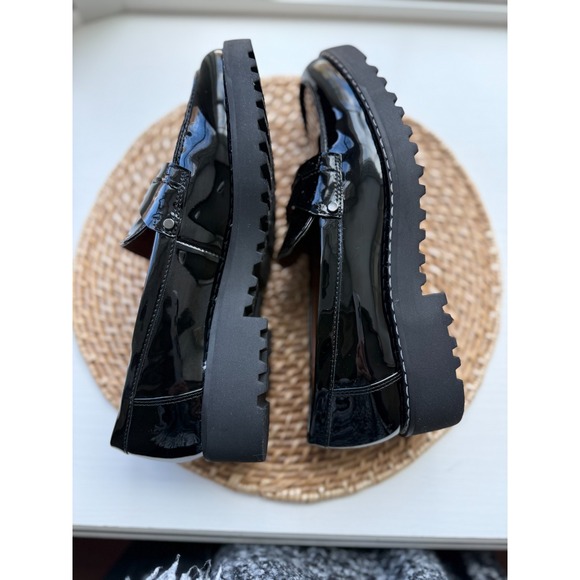 Franco Sarto Cassandra Black Patent Leather Penny Loafer Shoes Women's 8 NWOT - Picture 8 of 9